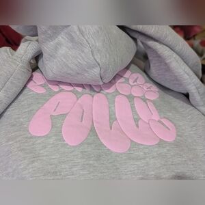 Princess Poly Gray Hoodie with Pink Print.  🩷 US 6 Oversized
